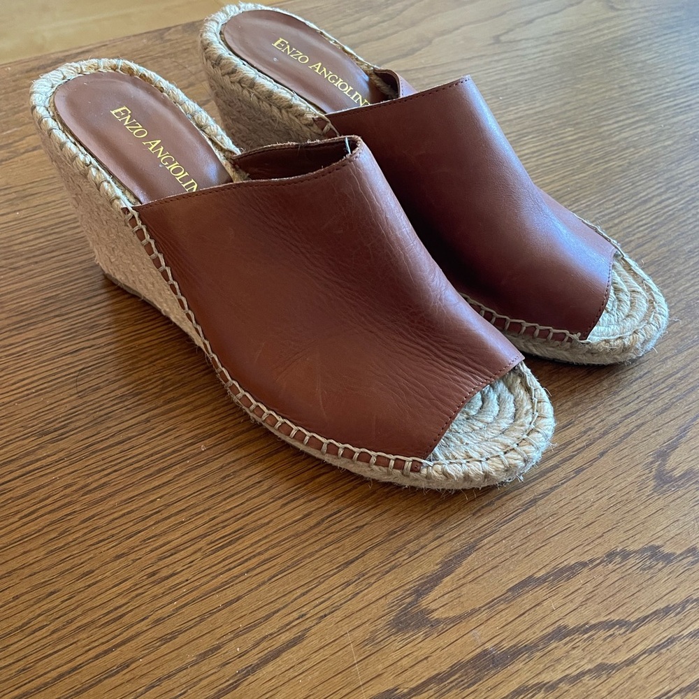 Enzo Angiolini Brown Wedge Sandals